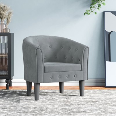 Armchair, dark gray, velvet