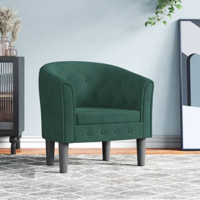 Armchair, dark green, velvet