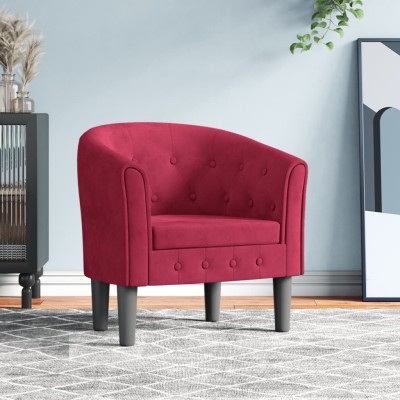 Armchair, red wine color,...