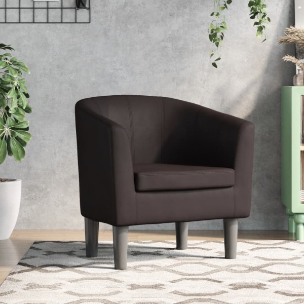 Armchair, brown color, artificial leather