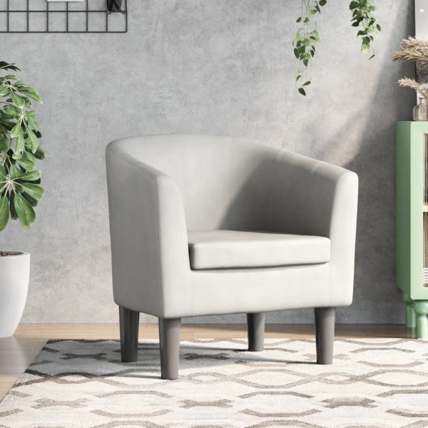 Armchair, white, artificial leather