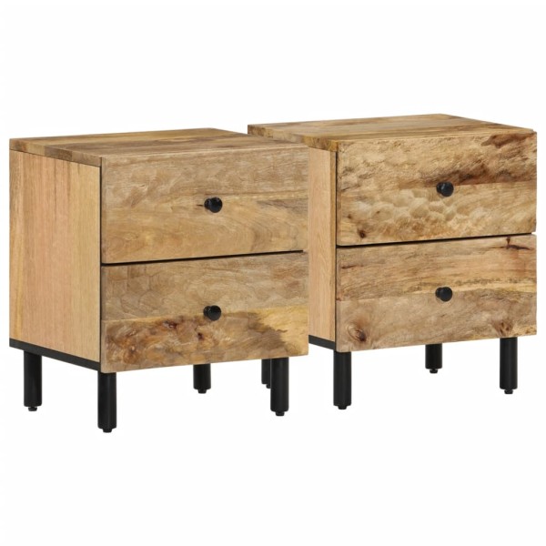 Bedside cabinets, 2 pcs., 40x33x46cm, solid mango wood