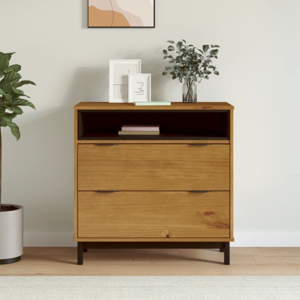 Cabinet with drawers FLAM, grey, 80x40x80cm, solid pine