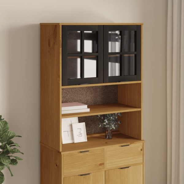 Dresser top with glass doors FLAM, solid pine