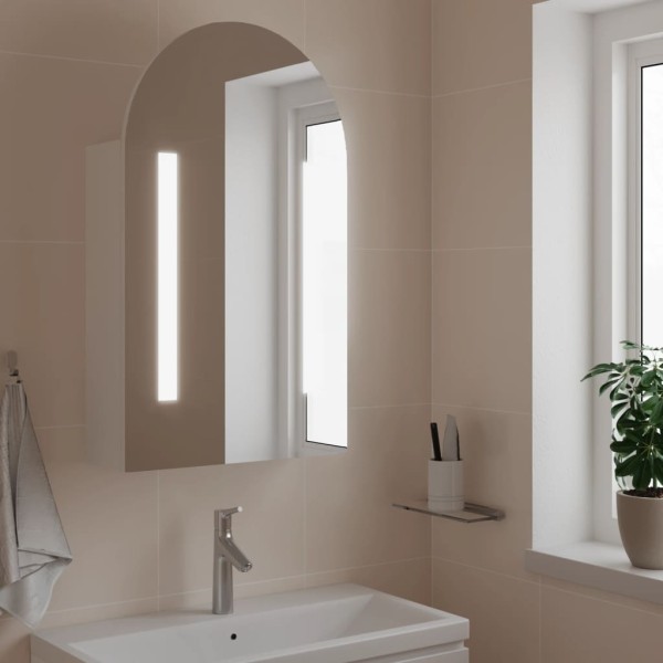Bathroom mirror cabinet with LED, white, 42x13x70cm