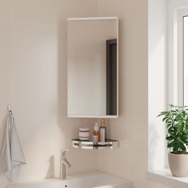 Corner mirror bathroom cabinet, white, 30x24x60cm