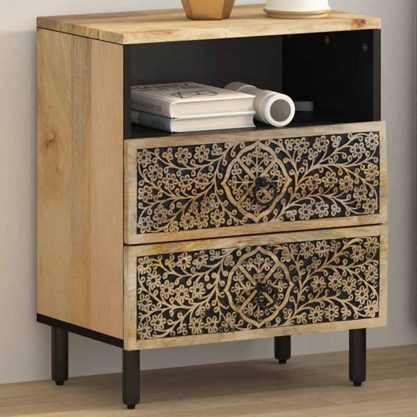Bedside cabinet, 50x33x60cm, solid mango wood