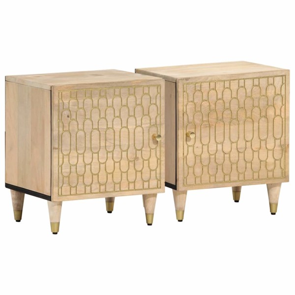 Bedside cabinets, 2 pcs., 40x33x46cm, solid mango wood