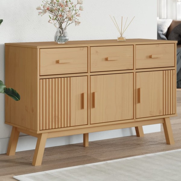 Side cabinet OLDEN, brown, 114x43x73.5cm, solid pine