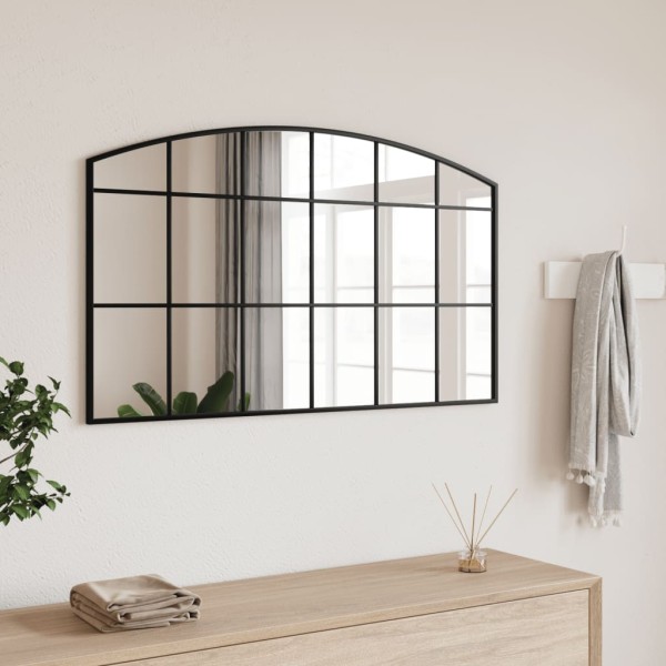 Wall mirror, black, 100x60cm, iron, Arctic
