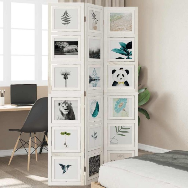 Room partition, 3 segments, white, paulownia massif