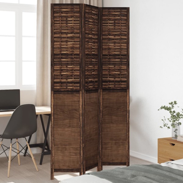 Room divider, 3 segments, dark brown, paulownia