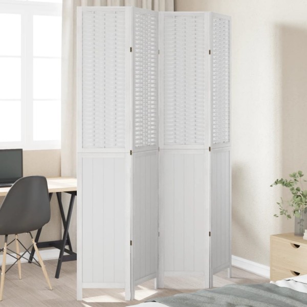 Room divider, 4 segments, white, paulownia massif