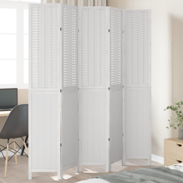 Room divider, 5 segments, white, paulownia massif