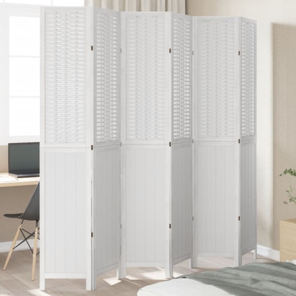 Room partition, 6 segments, white, paulownia wood