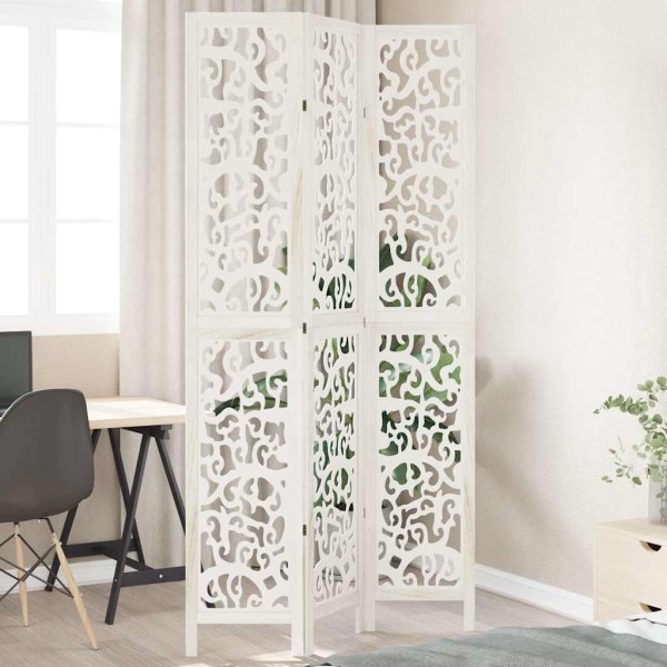 Room partition, 3 segments, white, paulownia massif