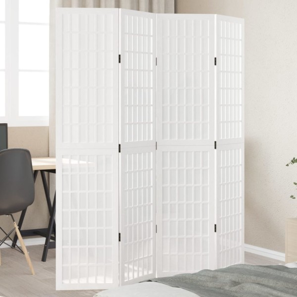 Room divider, 4 segments, white, paulownia massif