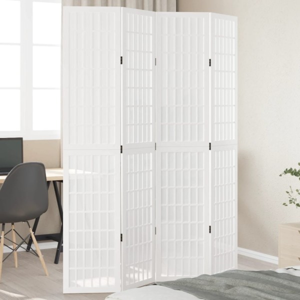 Room divider, 4 segments, white, paulownia massif