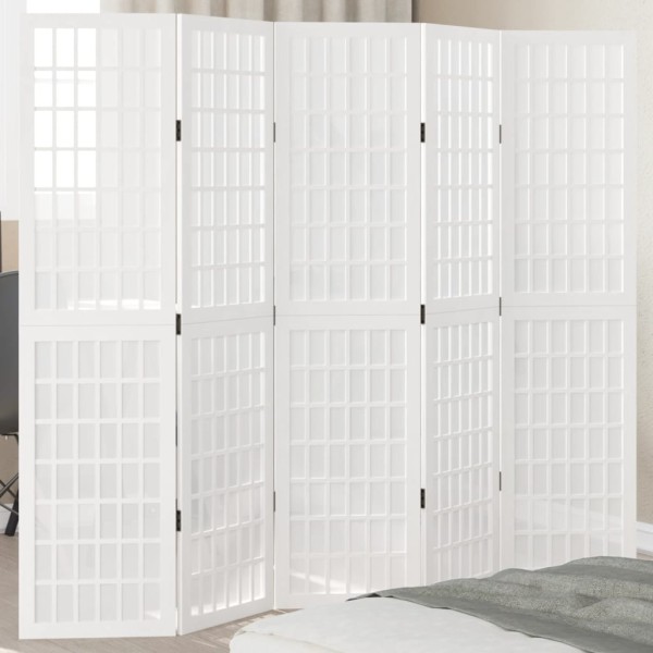 Room divider, 5 segments, white, paulownia massif