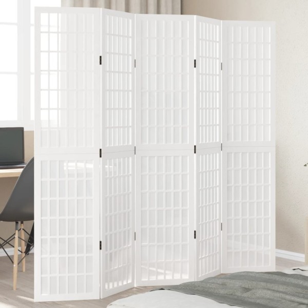 Room divider, 5 segments, white, paulownia massif