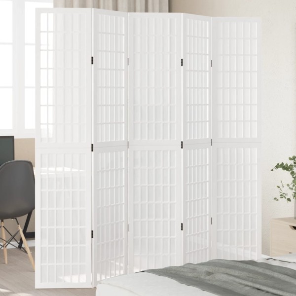 Room divider, 5 segments, white, paulownia massif