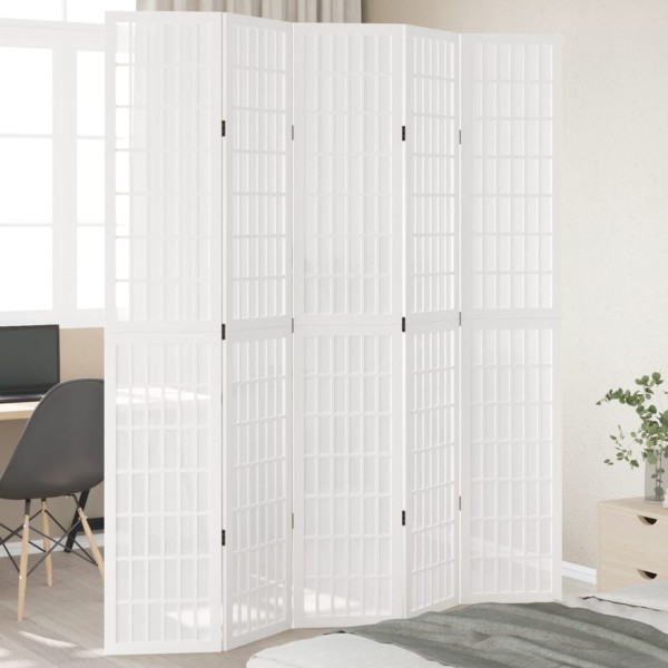 Room divider, 5 segments, white, paulownia massif