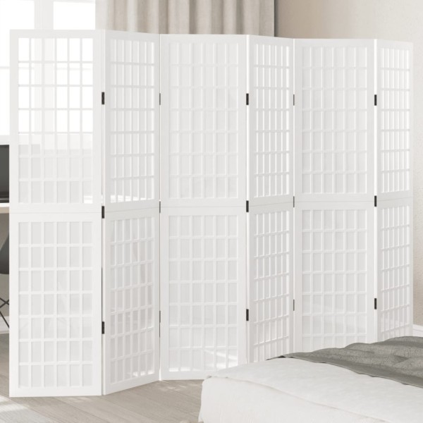 Room partition, 6 segments, white, paulownia wood