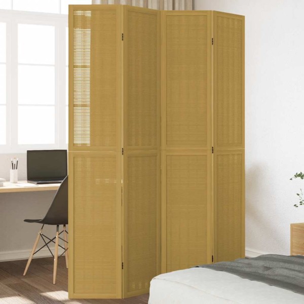 Room divider, 4 segments, brown, paulownia massif