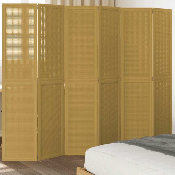 Room divider, 6 segments, brown, paulownia massif