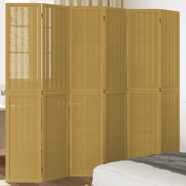Room divider, 6 segments, brown, paulownia massif