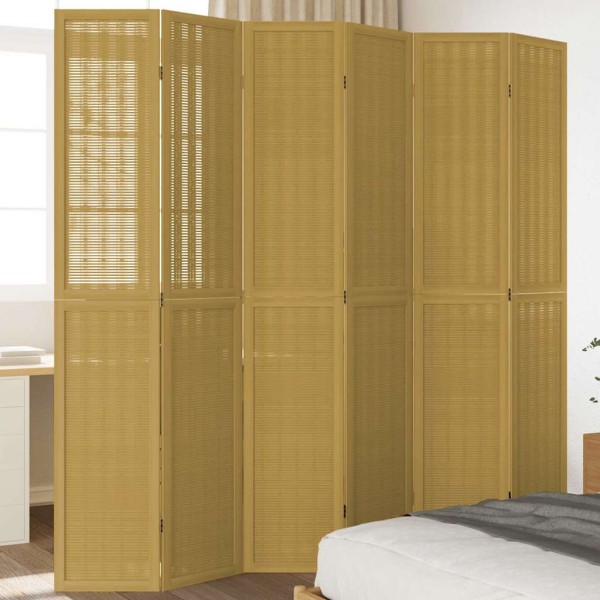 Room divider, 6 segments, brown, paulownia massif