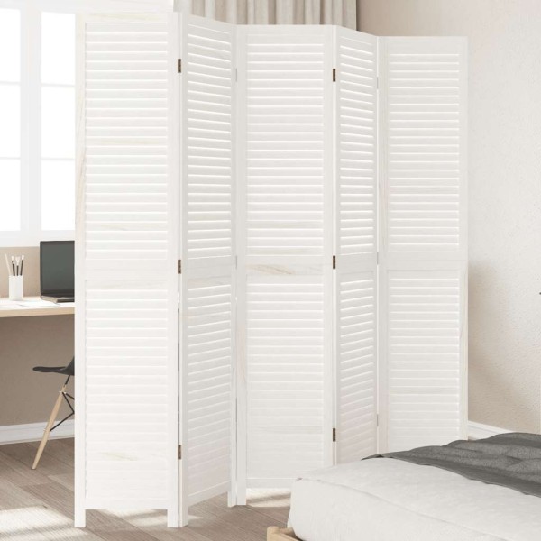 Room divider, 5 segments, white, paulownia massif
