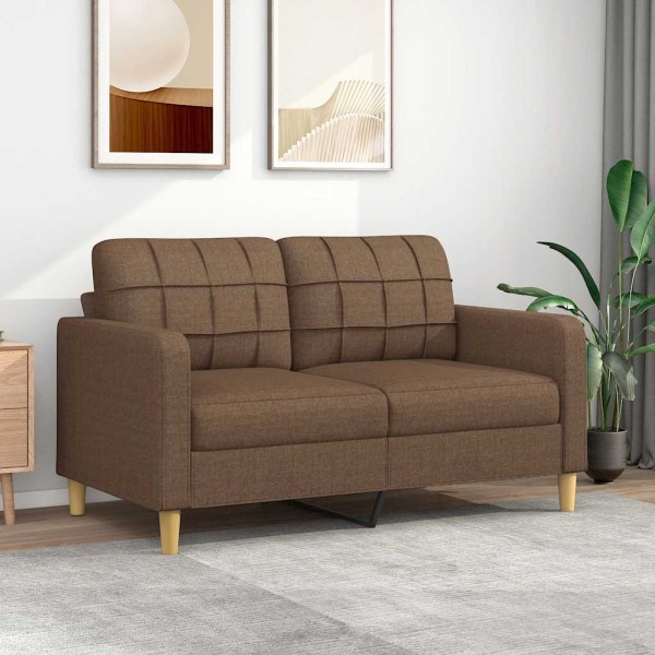 Double sofa, brown, 140cm, fabric