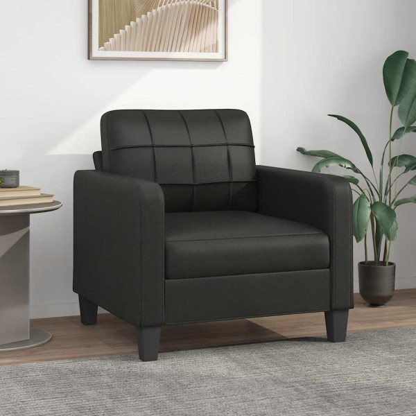 Armchair, black, 60cm, artificial leather