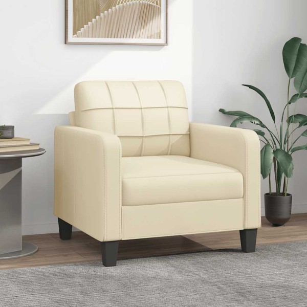Armchair, cream color, 60cm, artificial leather