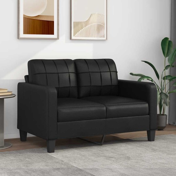 Double sofa, black, 120cm, artificial leather