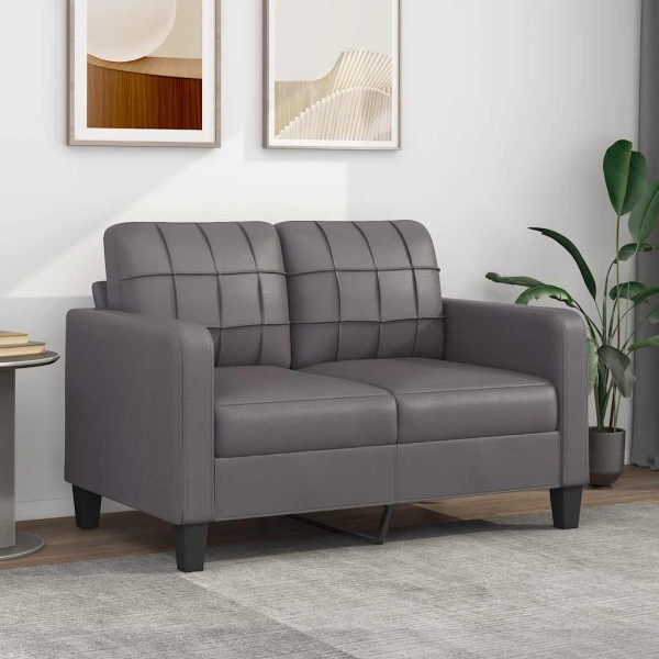 Double sofa, gray color, 120cm, artificial leather