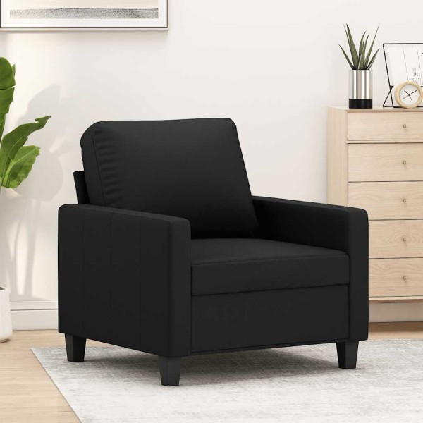Armchair, black, 60cm, artificial leather