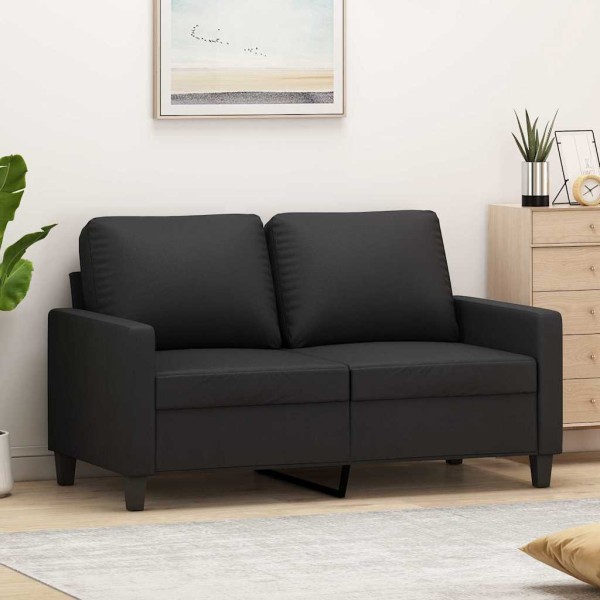 Double sofa, black, 120cm, artificial leather