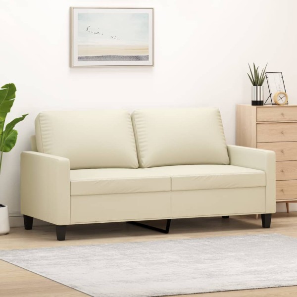 Double sofa, cream color, 140cm, artificial leather