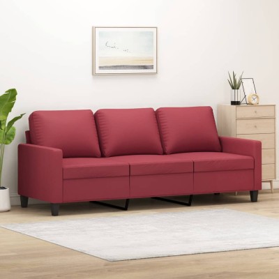 Trivietė sofa, raudonojo...