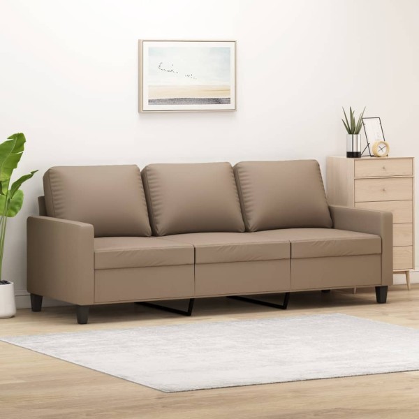 Three-seater sofa, cappuccino color, 180cm, artificial leather