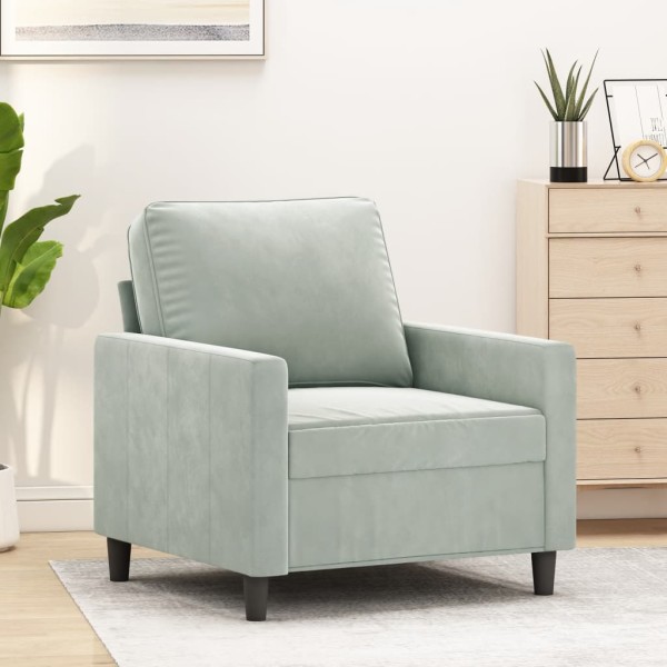Armchair, light gray, 60cm, velvet
