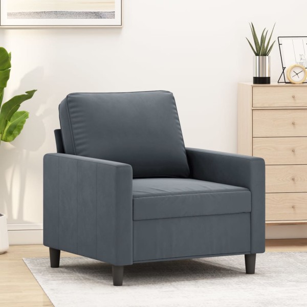 Armchair, dark gray, 60cm, velvet