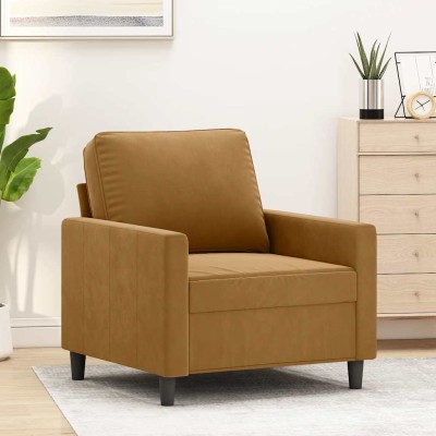 Armchair, brown, 60cm, velvet