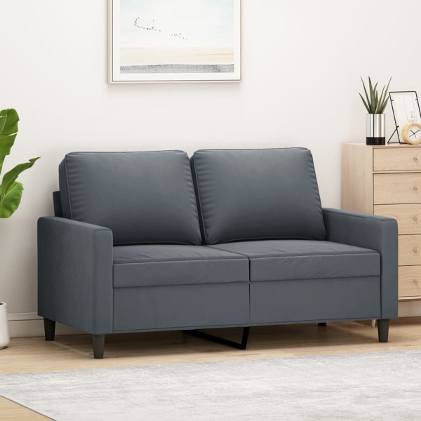 Double sofa, dark gray, 120cm, velvet
