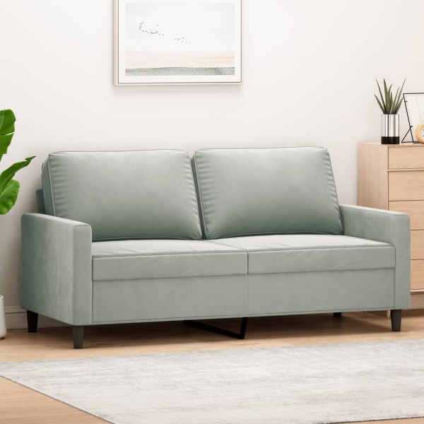 Double sofa, light gray, 140cm, velvet
