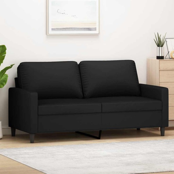 Double sofa, black, 140cm, velvet