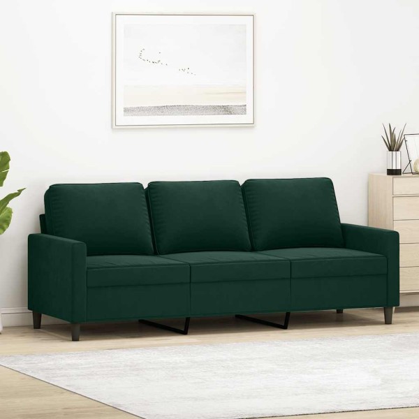 Three-seater sofa, dark green, 180cm, velvet