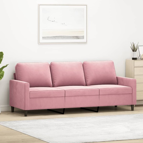 Three-seater sofa, pink, 180cm, velvet